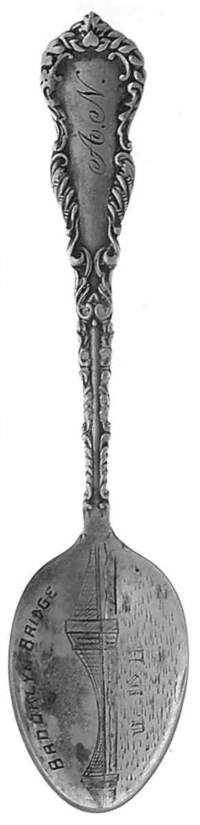 New York Souvenir Spoon Engraved A.N. - No Box by Unknown Mfg Silver-1
