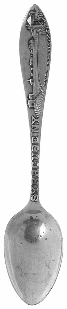New York Souvenir Spoon Syracuse University Stadium - No Box by Unknown Mfg Silver-1