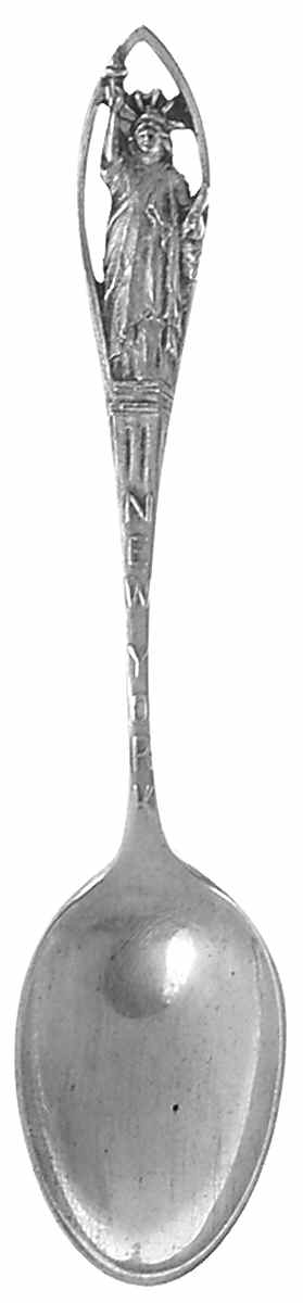 New York Souvenir Spoon Statue Of Liberty - No Box by Unknown Mfg Silver-1