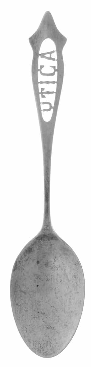 New York Souvenir Spoon Utica - No Box by Unknown Mfg Silver-1