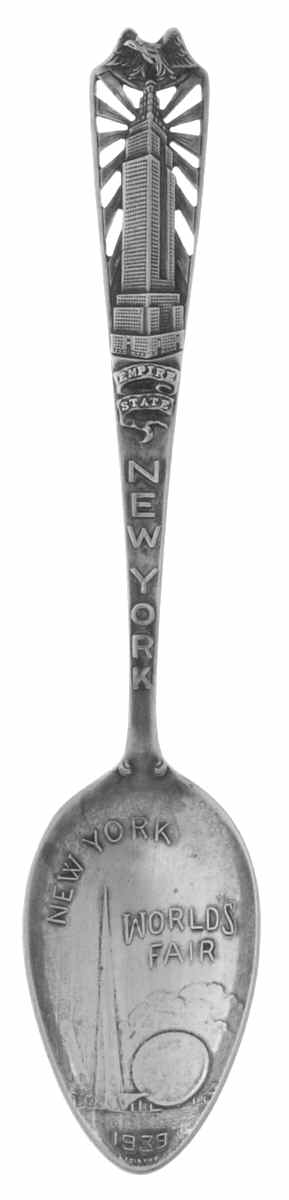 New York Souvenir Spoon World's Fair-1939-New York - No Box by Unknown Mfg Silver-1