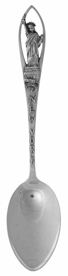 New York Souvenir Spoon New York-Statue Of Liberty - No Box by Unknown Mfg Silver-1