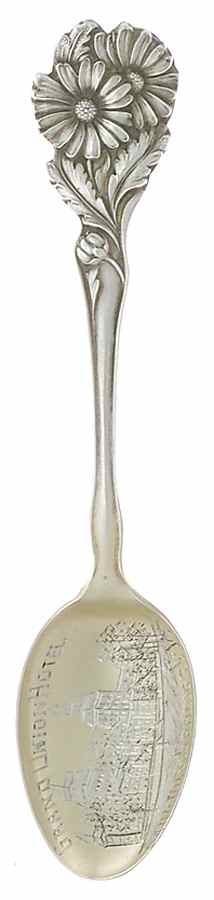 New York Souvenir Spoon Saratoga Springs-Grand Union Hotel - No Box by Unknown Mfg Silver-1