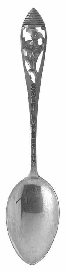 Utah Souvenir Spoon Salt Lake City - No Box by Unknown Mfg Silver-1