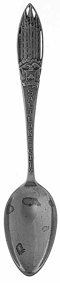 Utah Souvenir Spoon Salt Lake City - No Box by Unknown Mfg Silver-1