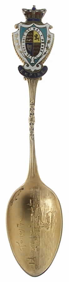 Canada Souvenir Spoon-Sterling Gold Wash, Sterling & Enamel - No Box by Unknown Mfg Silver-1