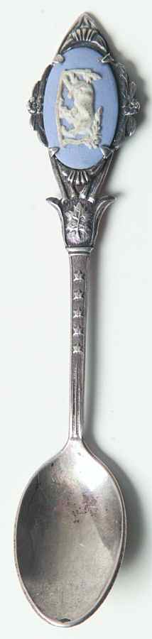 Canada Souvenir Spoon-Sterling Jasperware Cameo - No Box by Unknown Mfg Silver-1