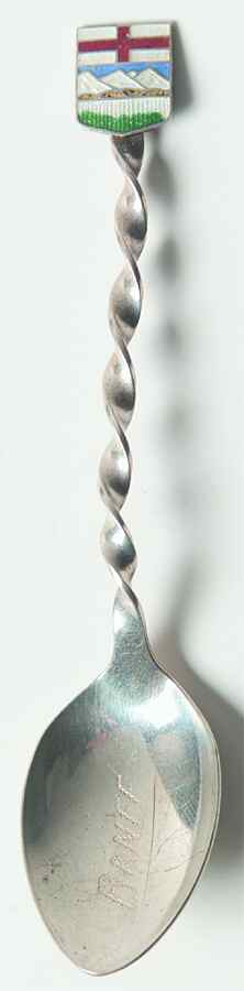 Canada Souvenir Spoon-Sterling Banff, Alberta Sterling & Enamel - No Box by Unknown Mfg Silver-1