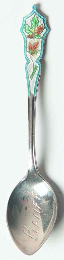 Canada Souvenir Spoon-Sterling Sterling And Enamel - No Box by Unknown Mfg Silver-1