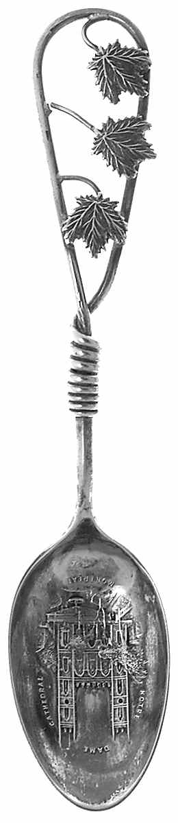Canada Souvenir Spoon-Sterling Notre Dame Cathredral - No Box 42 by Unknown Mfg Silver-1