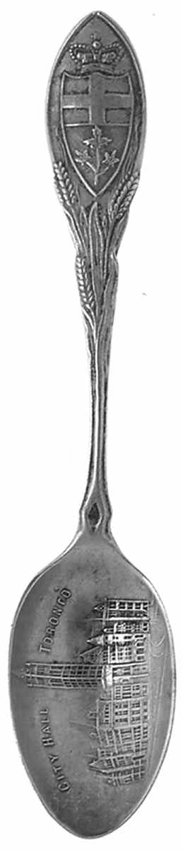 Canada Souvenir Spoon-Sterling City Hall Toronto Canada - No Box by Unknown Mfg Silver-1