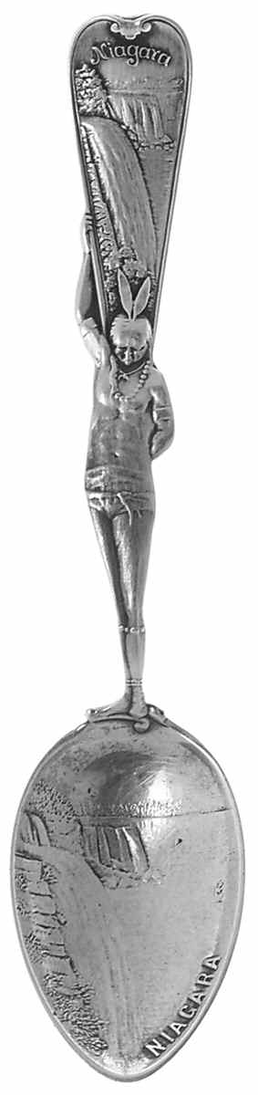 Canada Souvenir Spoon-Sterling Nigara Falls-Indian Handle - No Box by Unknown Mfg Silver-1