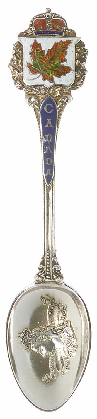 Canada Souvenir Spoon-Sterling Diamond Jubliee-1837-1897 - No Box by Unknown Mfg Silver-1