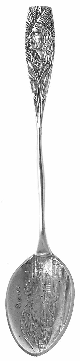 Canada Souvenir Spoon-Sterling Quebec-Indian Profile Handle - No Box by Unknown Mfg Silver-1