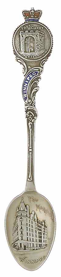 Canada Souvenir Spoon-Sterling Winnipeg-Fort Carry Gate - No Box by Unknown Mfg Silver-1