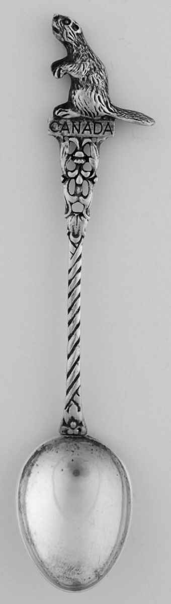 Canada Souvenir Spoon-Sterling Beaver Finial - No Box by Unknown Mfg Silver-1