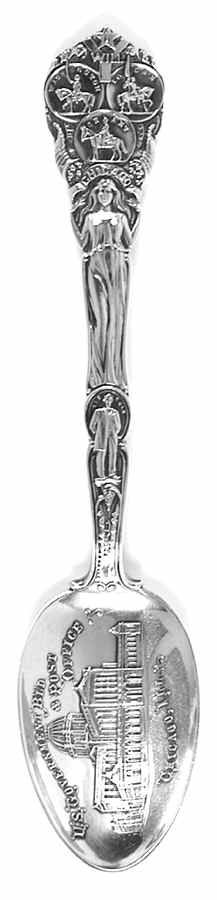 Illinois Souvenir Spoon Government Buildings-Chicago - No Box by Unknown Mfg Silver-1