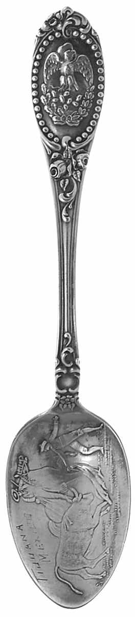 Mexico Souvenir Spoon Tijuana Bullfight - No Box by Unknown Mfg Silver-1