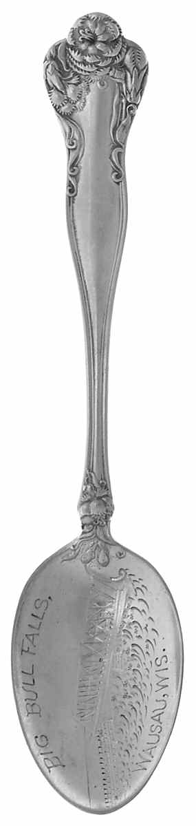 Wisconsin Souvenir Spoon Big Bull Falls - No Box by Unknown Mfg Silver-1