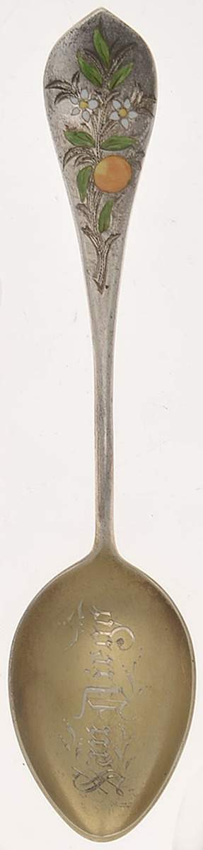 California Souvenir Spoon San Diego-Oranges - No Box by Unknown Mfg Silver-1
