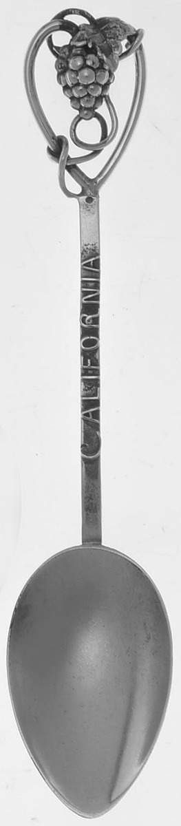 California Souvenir Spoon California-Grapes - No Box by Unknown Mfg Silver-1