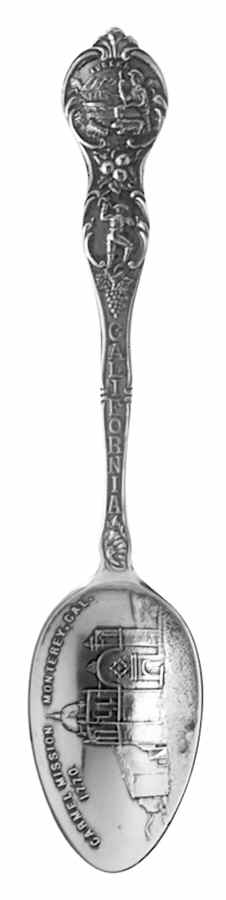 California Souvenir Spoon Carmel Mission-Monterey - No Box by Unknown Mfg Silver-1