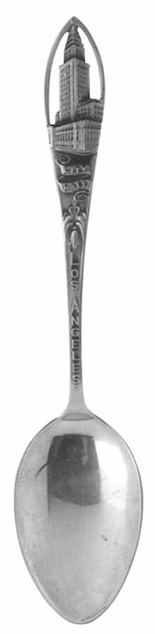 California Souvenir Spoon Los Angeles City Hall - No Box by Unknown Mfg Silver-1