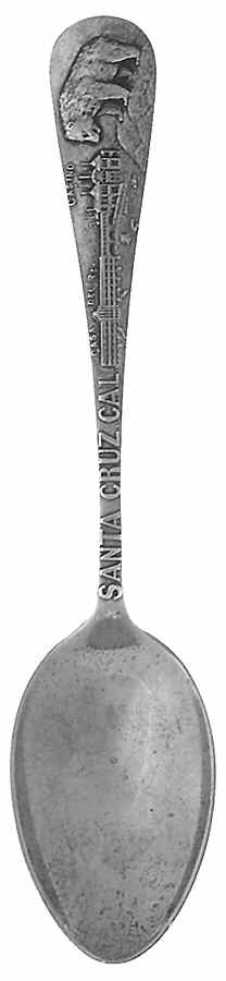 California Souvenir Spoon Santa Cruz - No Box by Unknown Mfg Silver-1