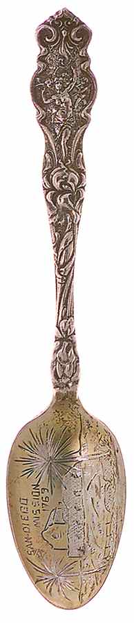 California Souvenir Spoon San Diego Mission 1769 - No Box by Unknown Mfg Silver-1