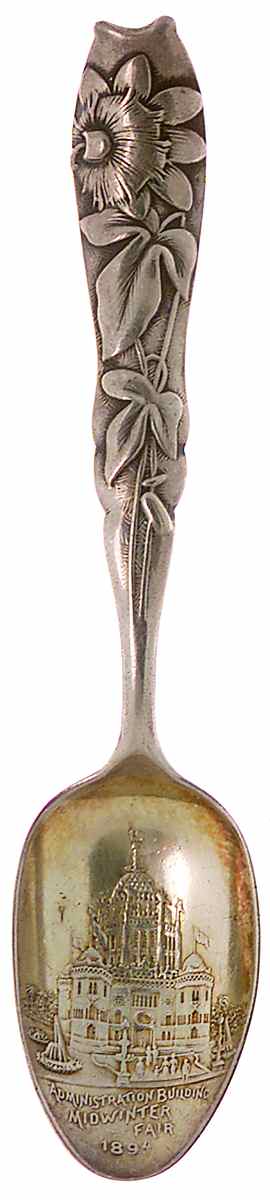 California Souvenir Spoon Midwinter Fair 1894 - No Box by Unknown Mfg Silver-1