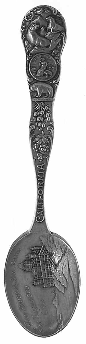 California Souvenir Spoon San Francisco - No Box by Unknown Mfg Silver-1