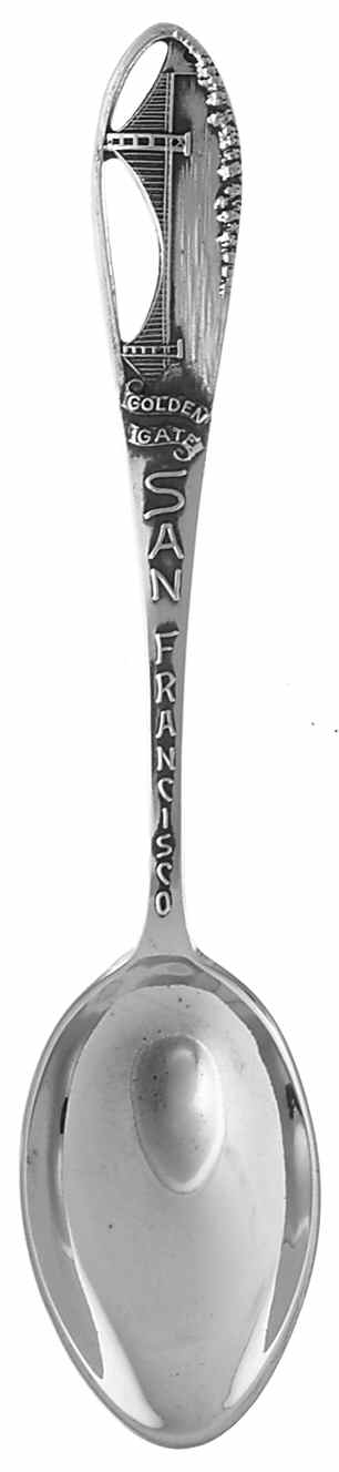 California Souvenir Spoon San Francisco-Golden Gate Bridge - No Box by Unknown Mfg Silver-1