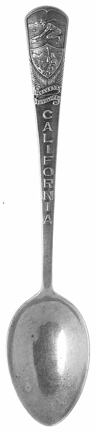 California Souvenir Spoon 1848-1948-100 Years - No Box by Unknown Mfg Silver-1