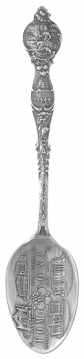 California Souvenir Spoon Pomona - No Box by Unknown Mfg Silver-1