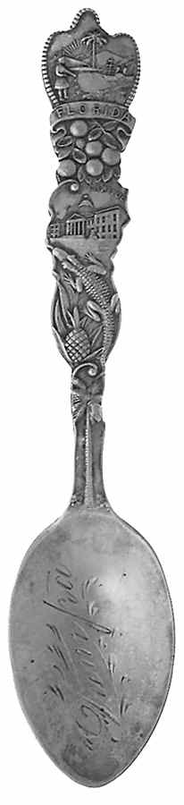 Florida Souvenir Spoon Tampa - No Box by Unknown Mfg Silver-1