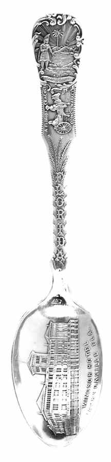Florida Souvenir Spoon Orange Handle-Jacksonville - No Box by Unknown Mfg Silver-1