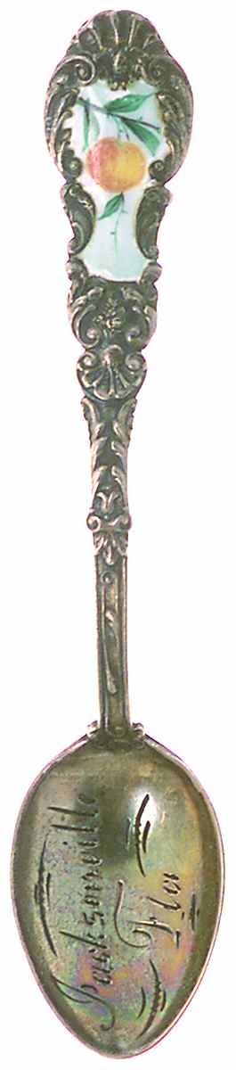 Florida Souvenir Spoon Jacksonville-Sterling&Enamel - No Box by Unknown Mfg Silver-1