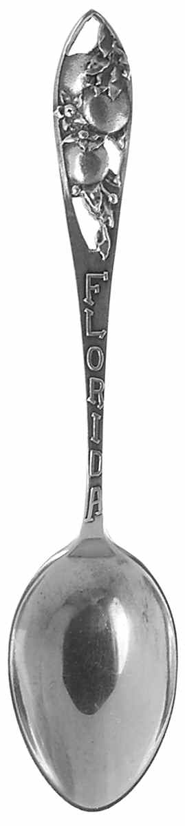 Florida Souvenir Spoon Florida-Oranges On Handle - No Box by Unknown Mfg Silver-1
