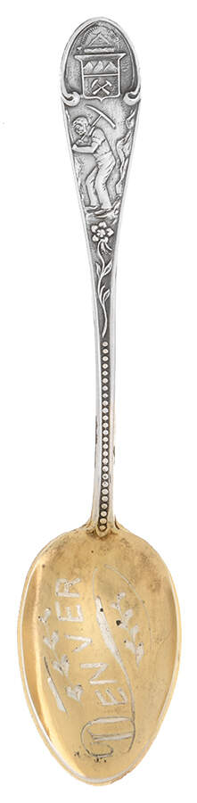 Colorado Souvenir Spoon Denver;Miner - No Box by Unknown Mfg Silver-1