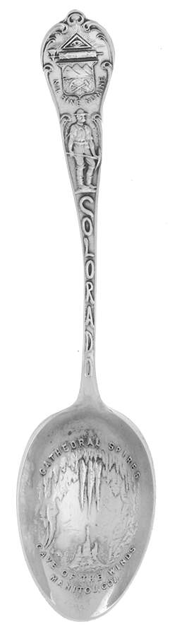 Colorado Souvenir Spoon Manitou;Cave Of The Winds - No Box by Unknown Mfg Silver-1