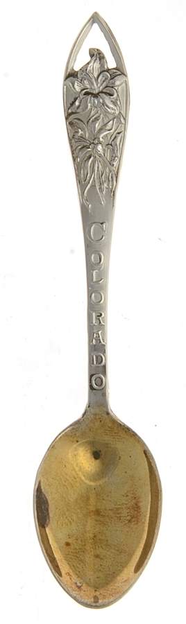 Colorado Souvenir Spoon Colorado-Columbine State Flower - No Box by Unknown Mfg Silver-1