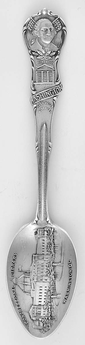 Washington D.C. Souvenir Spoon Congressional Library - No Box by Unknown Mfg Silver-1