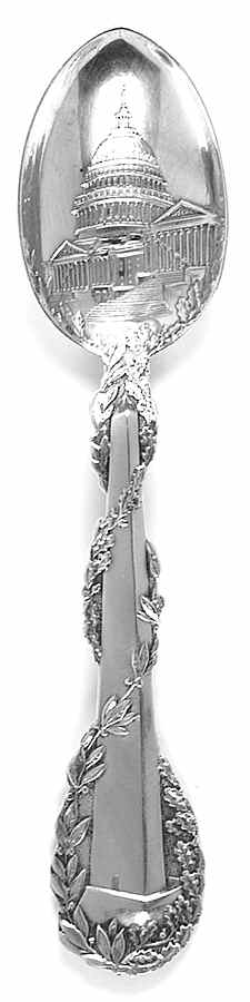 Washington D.C. Souvenir Spoon Washington Monument & Capitol - No Box by Unknown Mfg Silver-1
