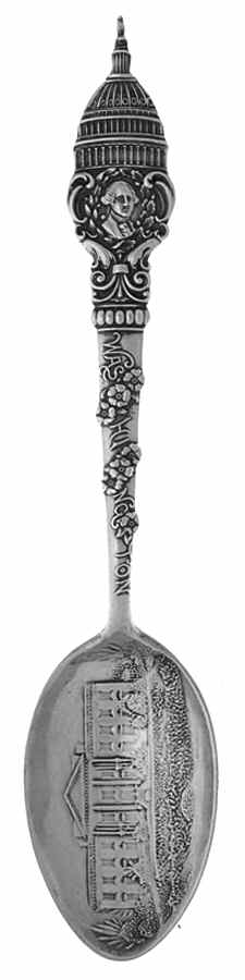 Washington D.C. Souvenir Spoon Washington-Capitol Dome - No Box by Unknown Mfg Silver-1
