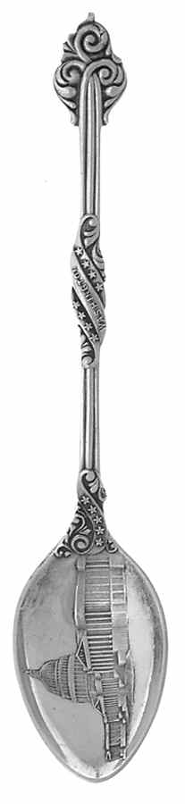 Washington D.C. Souvenir Spoon Washington-The Capitol - No Box by Unknown Mfg Silver-1