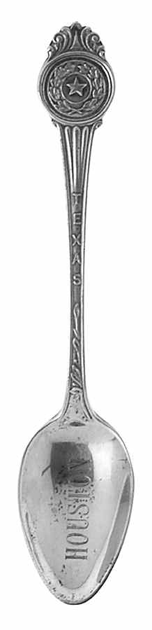 Texas Souvenir Spoon Houston Demitasse Spoon - No Box by Unknown Mfg Silver-1