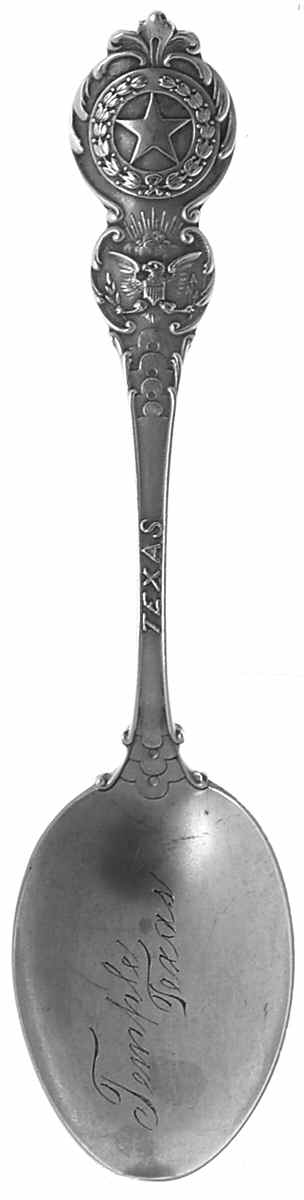 Texas Souvenir Spoon Temple Texas- Eng. Wdm 3-22-02 - No Box by Unknown Mfg Silver-1