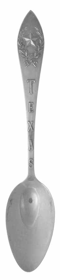 Texas Souvenir Spoon Texas-Lone Star On Handle - No Box by Unknown Mfg Silver-1
