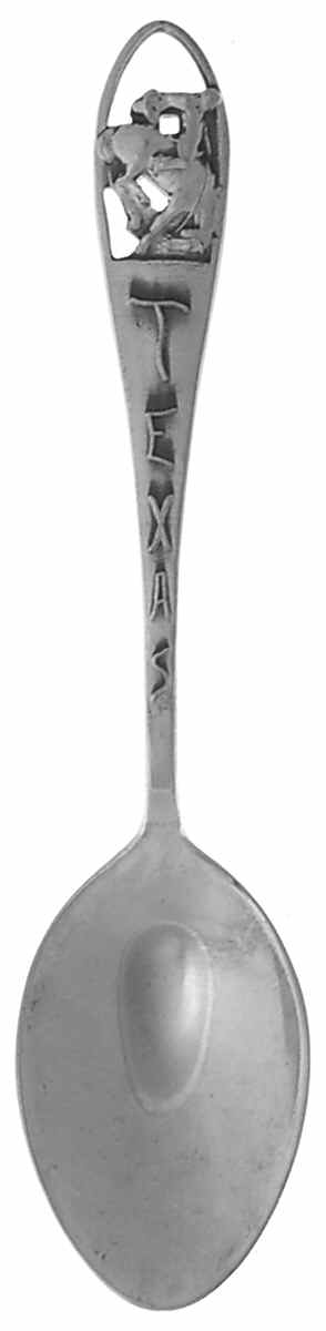 Texas Souvenir Spoon Texas-Pierced Handle - No Box by Unknown Mfg Silver-1