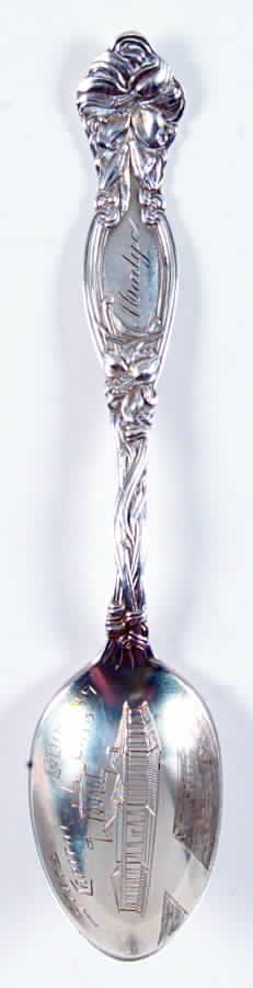 Ohio Souvenir Spoon Columbus State Capitol Building - No Box by Unknown Mfg Silver-1